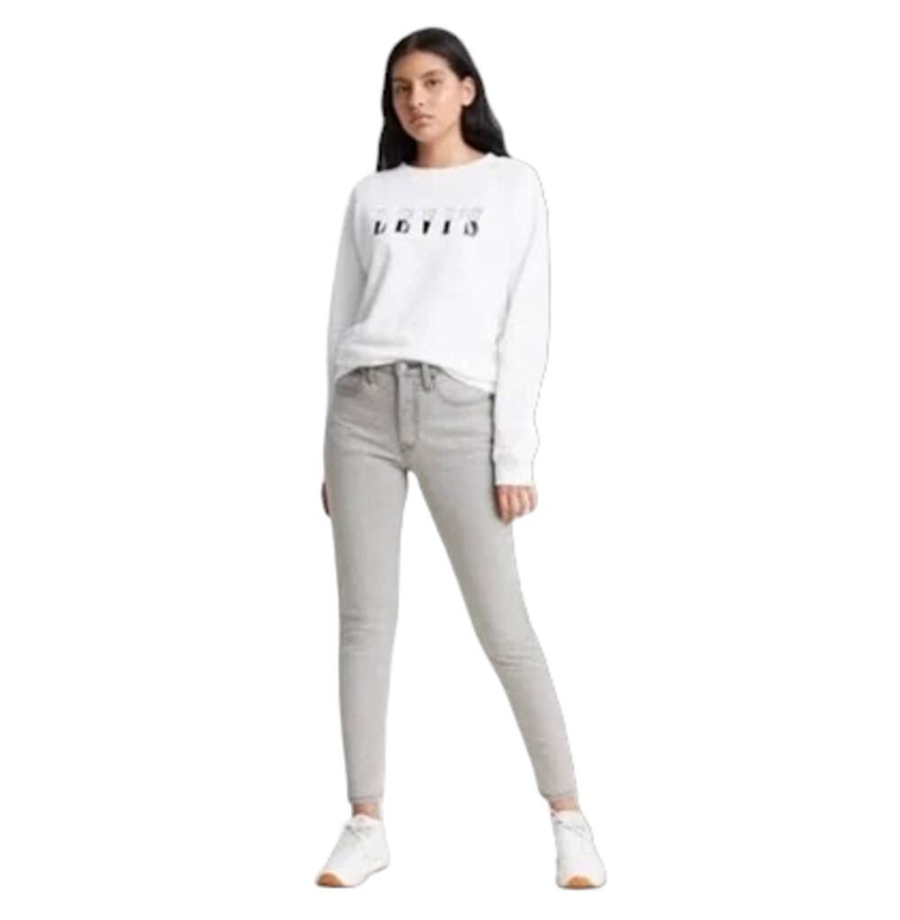 Levi's Women's Light Gray High Rise Button Fly Skinny 501 Jeans Size 27